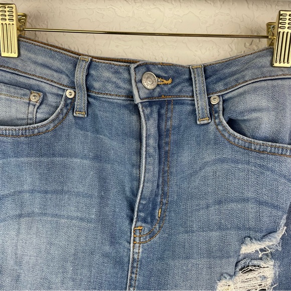 Just Black Distressed Denim Skirt Size Medium - Picture 7 of 8